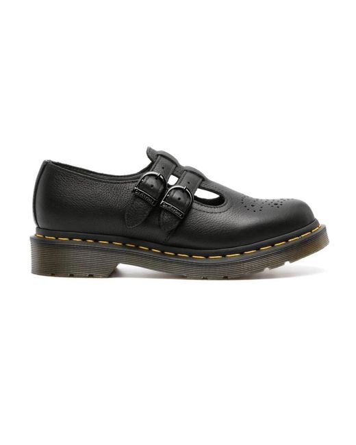 Zapatos mary jane de cuero negro Dr. Martens de color Black