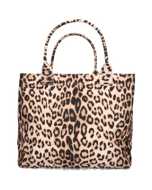 Alix The Label Brown Leopard Canvas Shopper Für Frauen