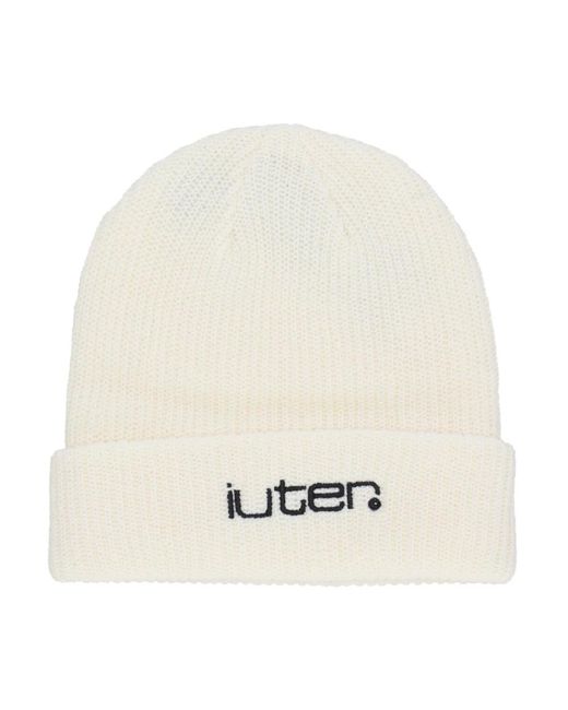 Iuter Accessoires ,Wit ,Wol Witte Grid Beanie Muts in het White