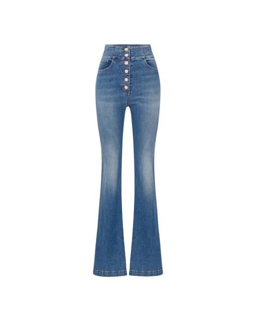 Elisabetta Franchi Blue Flared Jeans