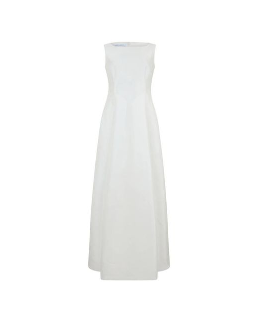 Alberta Ferretti Lange Jurk Met Wijde Rok in het White