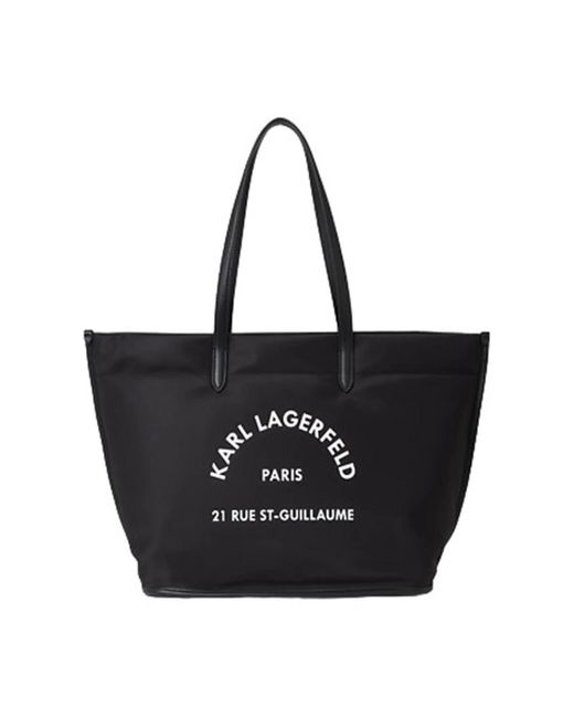 Karl Lagerfeld Black Schwarze polyurethan shopper