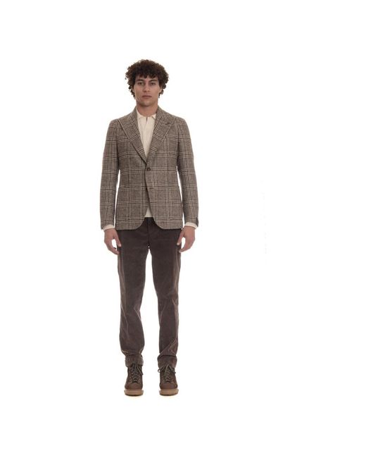 Tagliatore Jassen ,Veelkleurig ,Wol Single-Breasted Jacket in het Brown voor heren