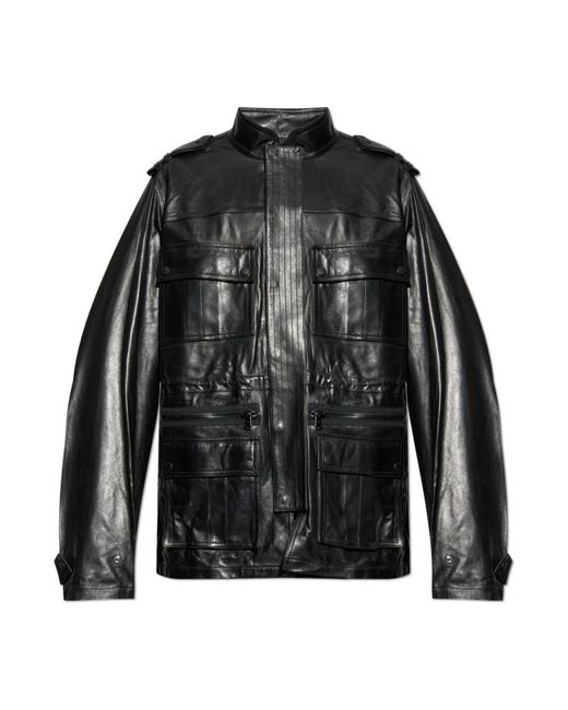 Balmain Lamsleren Jas in het Black voor heren