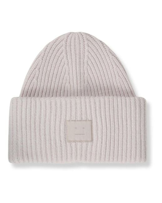 Acne Large Face Logo Beanie in Gray für Herren