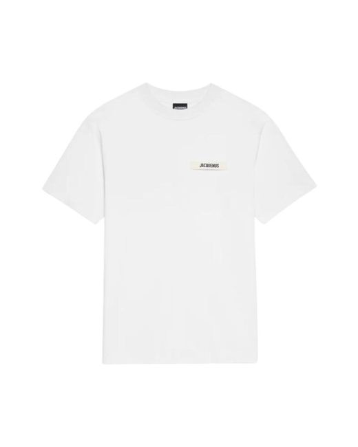 Jacquemus Tops ,Wit ,Gros Grain T-Shirt in het White voor heren