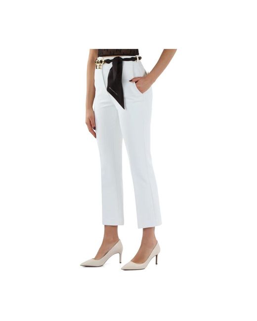 Elisabetta Franchi White Cropped Trousers