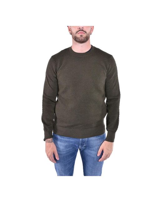 Kangra Gray Round-Neck Knitwear for men