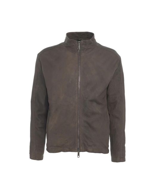 Giorgio Brato Minimalistische Marrone Leren Jas in het Gray voor heren