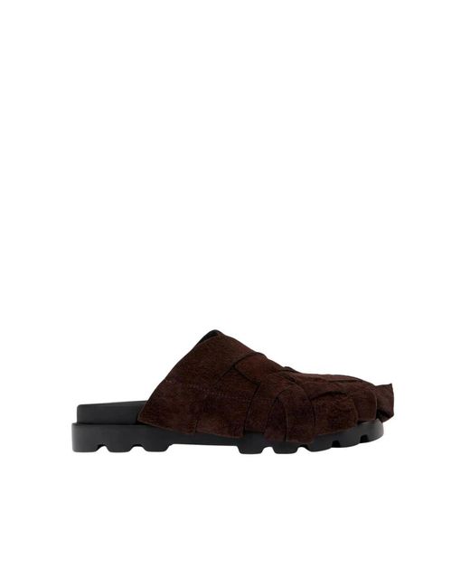 Camper Braune Wildleder Chunky Sole Slides in Brown für Herren