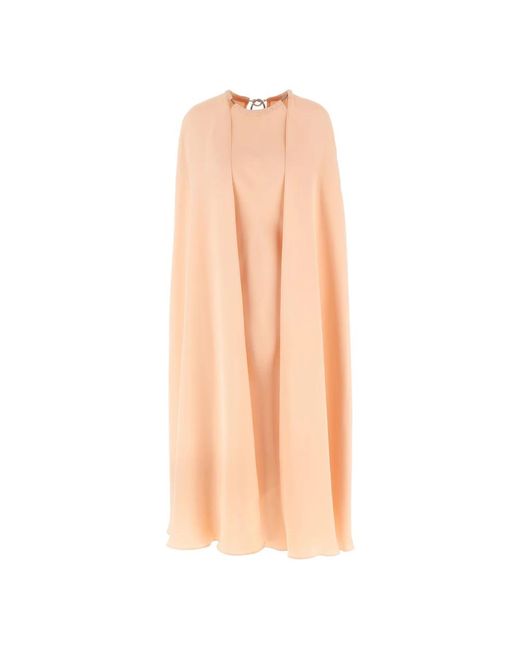 Max Mara Managua Zijden Midi Jurk in het Orange