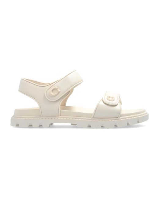 COACH Brynn Leren Sandalen in het White