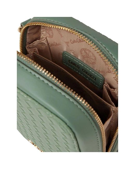 carlo colucci Green Schicke Geflochtene Mini Tasche