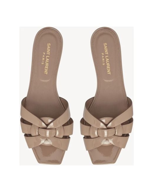 Saint Laurent Brown Sliders