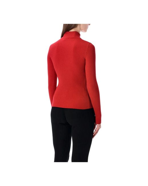 Courreges Gebreide Trui Met Mock Hals in het Red
