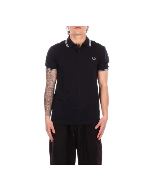 Polo Shirts Fred Perry de hombre de color Black