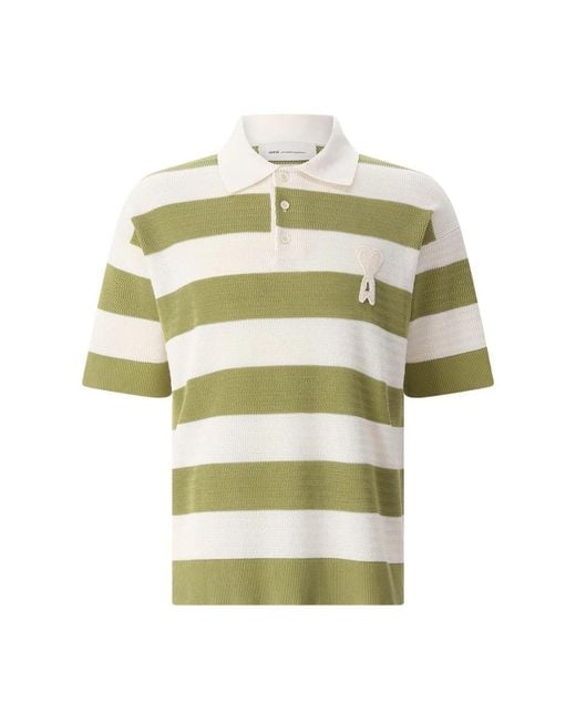 AMI Green Polo Shirts for men