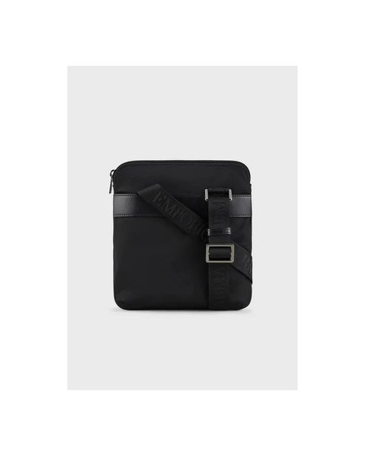 Emporio Armani Black Messenger Bags for men