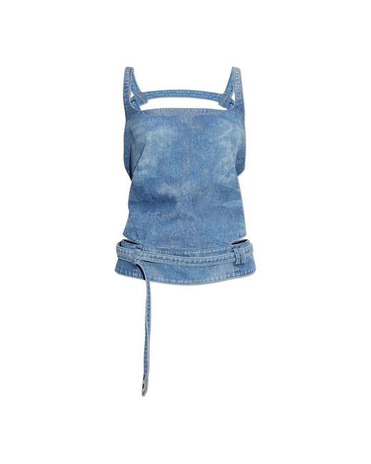 DIESEL Blue Sleeveless Tops