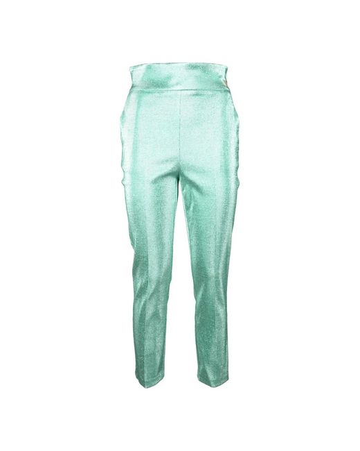 Elisabetta Franchi Green Slim-Fit Trousers