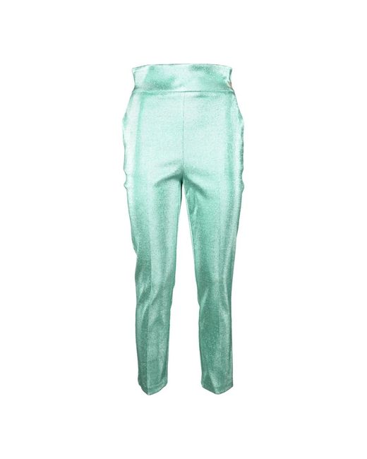 Elisabetta Franchi Green Slim-Fit Trousers