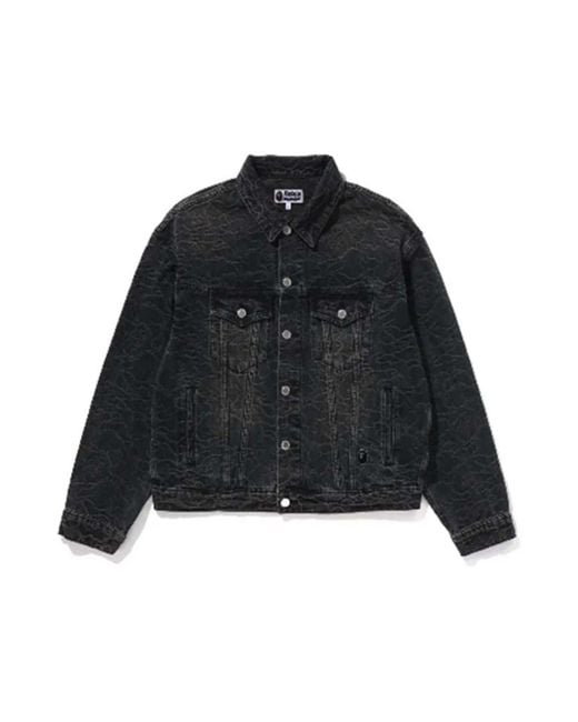 A Bathing Ape Black Denim Jackets for men