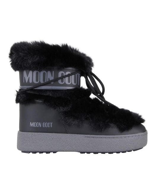 Moon Boot Schoenen ,Zwart ,Track Faux Fur Enkelboot in het Black