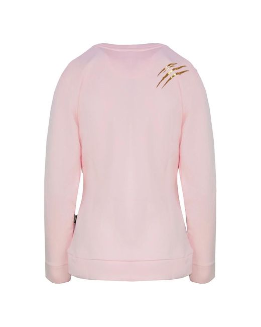 Philipp Plein Pink Sportlicher sweatshirt rundhals baumwolle elasthan