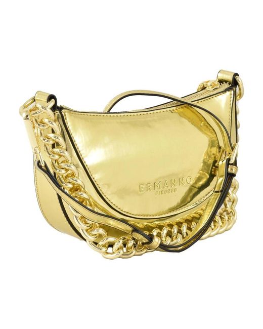 Borsa firenze in poliuretano di Ermanno Scervino in Metallic