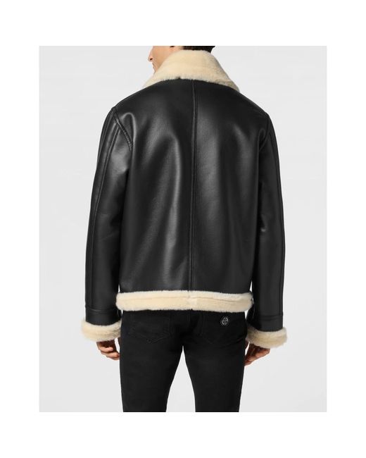 Philipp Plein Eco Shearling Jas in het Black voor heren