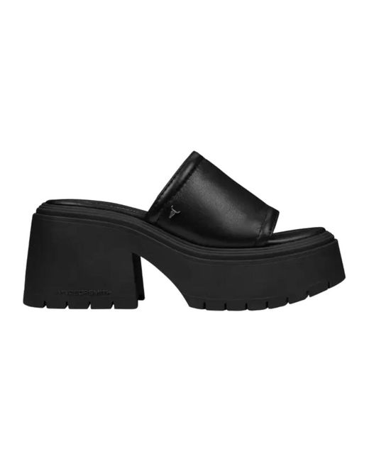 Windsor Smith Black Heeled Mules