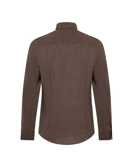 Moorer Brown Casual Shirts for men