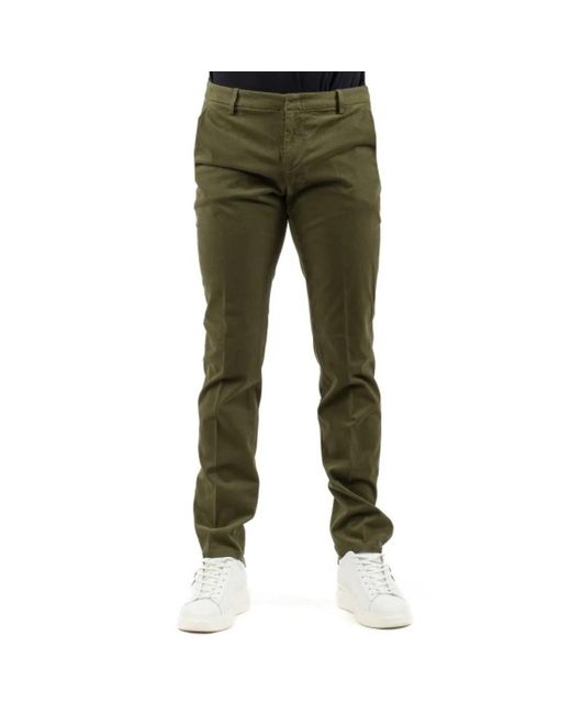 Dondup Green Slim-Fit Trousers for men