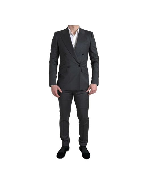Dolce & Gabbana Black Double Breasted Suits for men