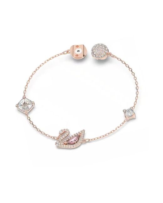 Bracelet Dazzling Swan Swarovski en coloris Metallic