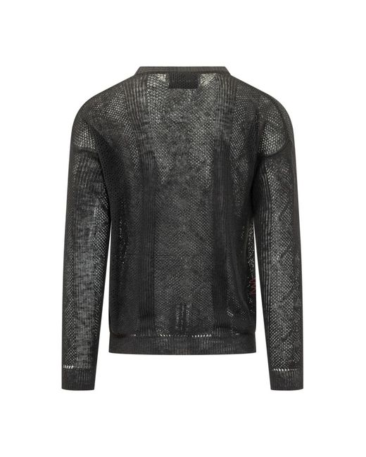 Amaranto Gray Round-Neck Knitwear for men