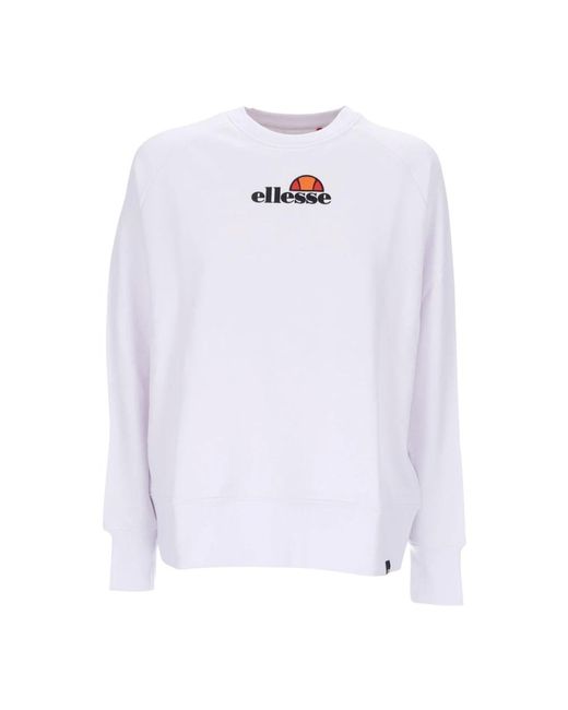 Ellesse Hoodies & Sweatvesten ,Wit ,Katoen Lichtgewicht Crewneck Sweatshirt Optisch Wit in het White