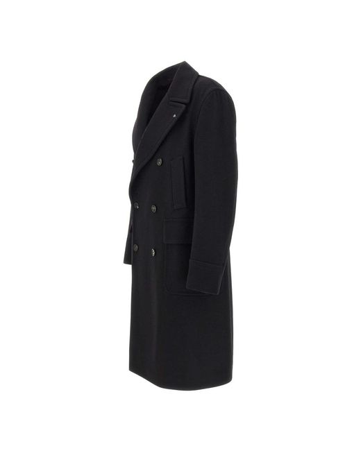 Tagliatore Black Double-Breasted Coats for men