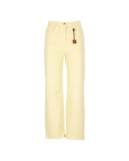 Elisabetta Franchi Yellow Straight Fit Jeans