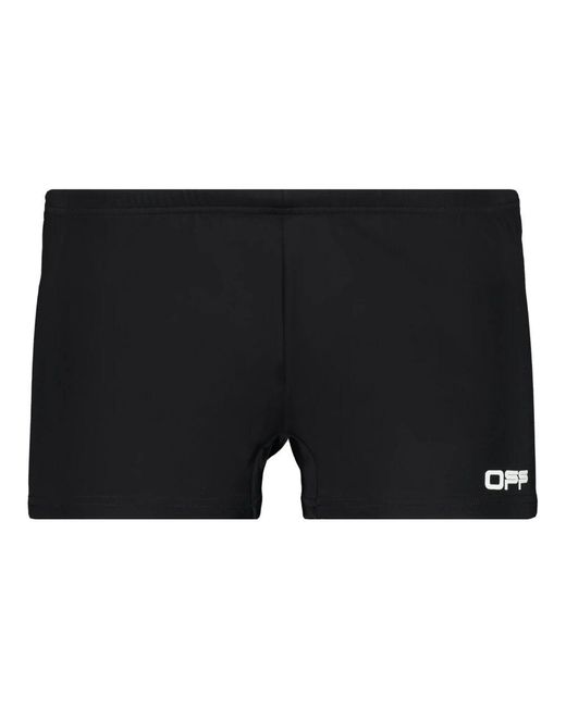 Off-White c/o Virgil Abloh Badehosen Mit Kontrastierendem Logo-Print in Black für Herren