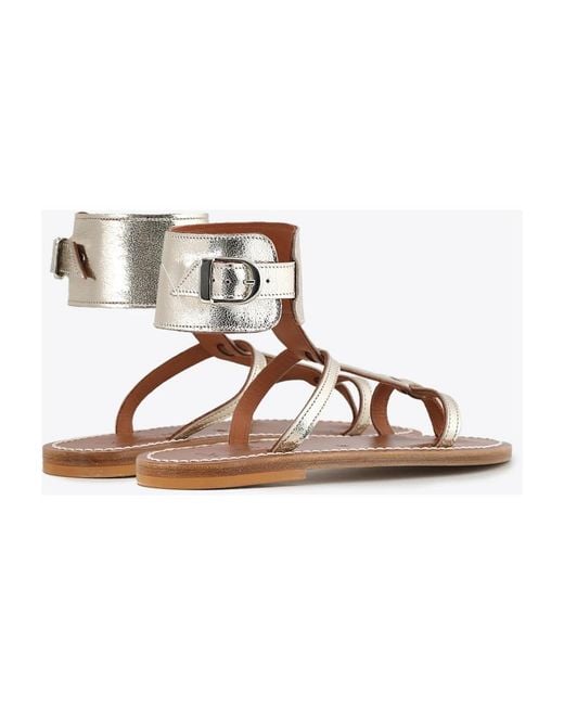 K. Jacques Metallic Flat Sandals