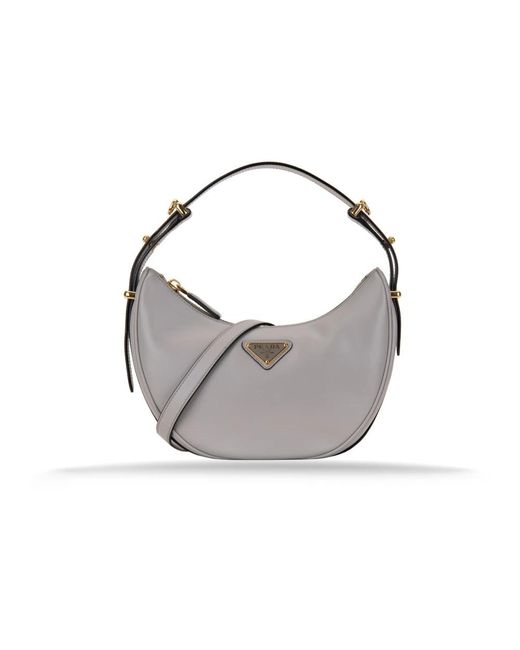Prada Gray Shoulder Bags