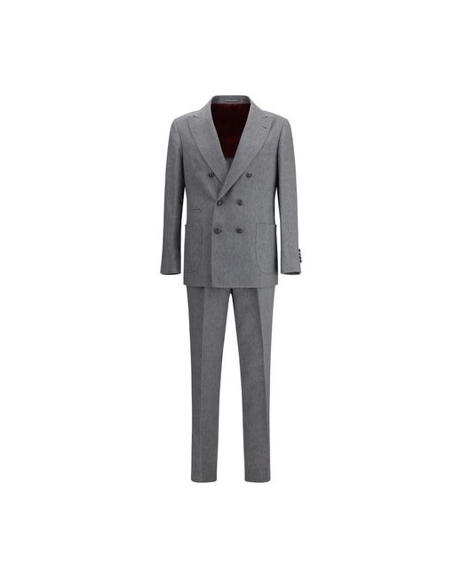 Double Breasted Suits Brunello Cucinelli pour homme en coloris Gray