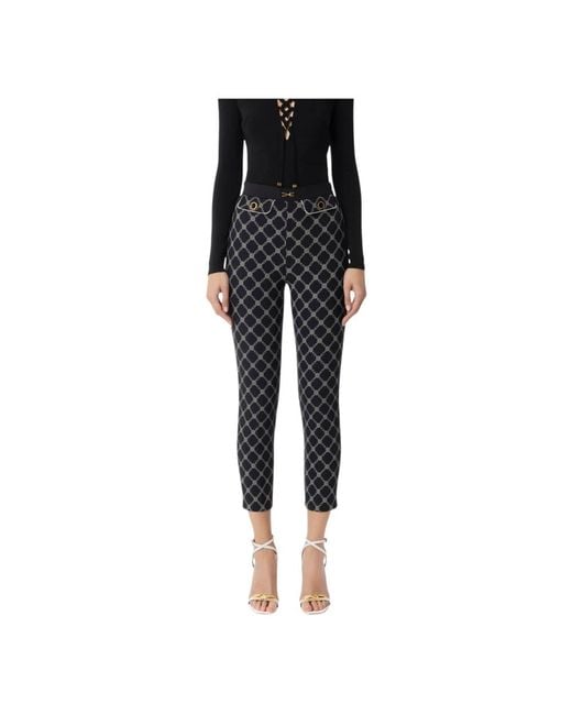 Elisabetta Franchi Black Cropped Hose