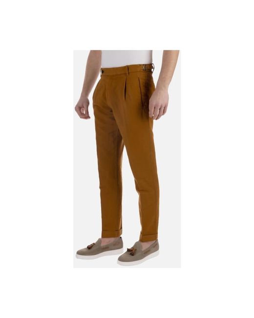 BERWICK 1707 Brown Slim-Fit Trousers for men