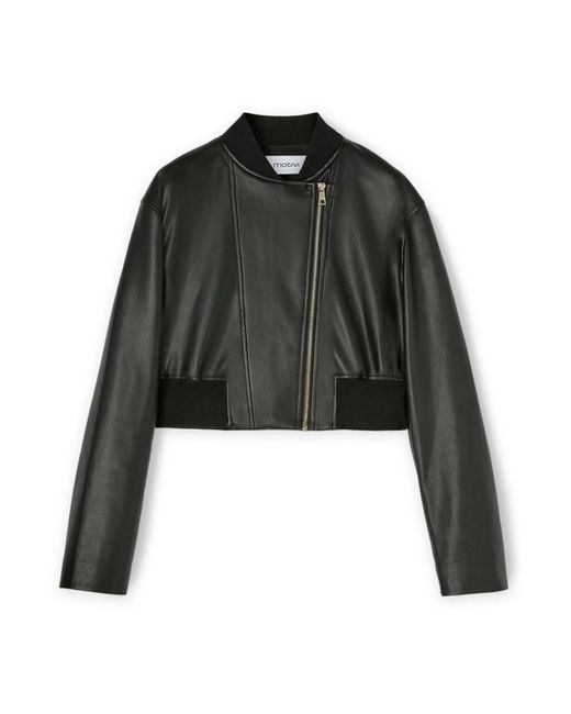 mötivi Jassen ,Zwart ,Polyester Korte Motorjas in het Black