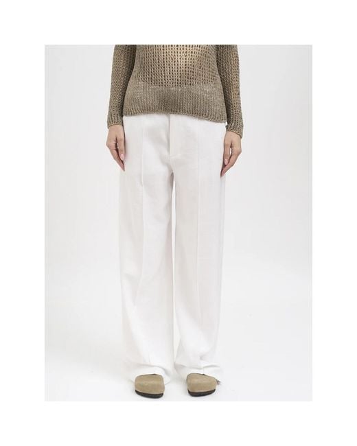 Dondup White Wide Trousers