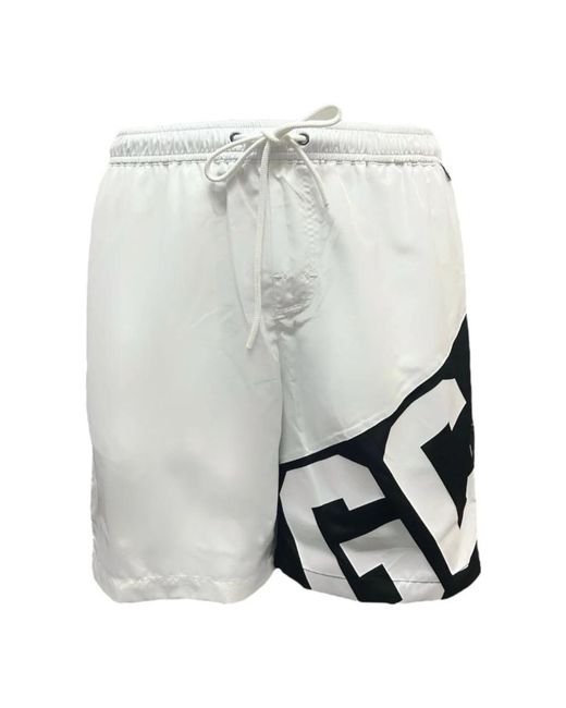 Gcds Badmode ,Wit ,Polyester Boxershorts Met Lange Logoband in het Gray voor heren