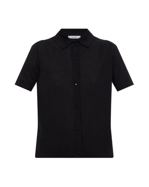 Max Mara Truien & Vesten ,Zwart ,Wol Wollen Overhemd Roemenië in het Black