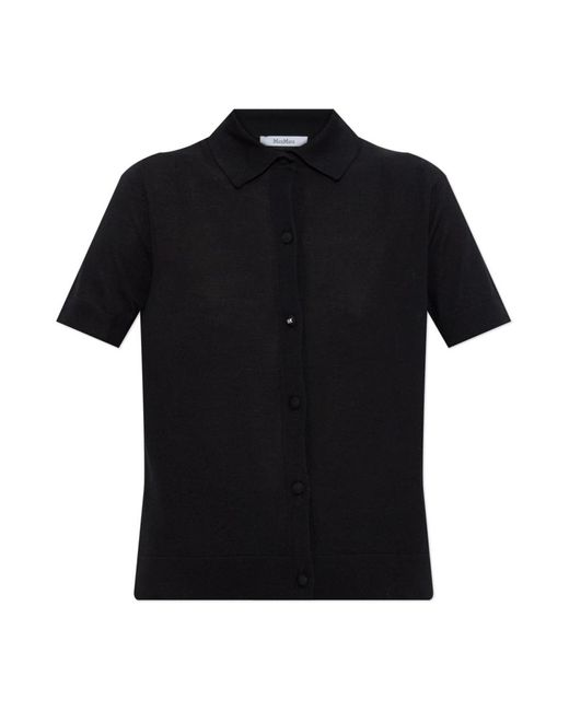 Max Mara Truien & Vesten ,Zwart ,Wol Wollen Overhemd Roemenië in het Black